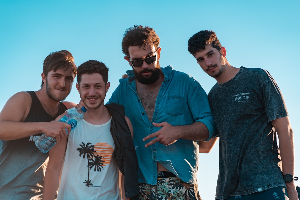 Men supporting each other in a community setting